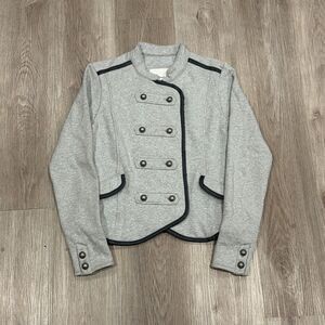 VTG Y2K Aeropostale Women's M Double Breasted Grey Pea Coat Jacket Cotton Blend